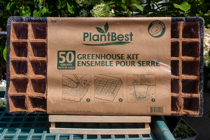 PlantBest™ Coconut Coir Pot Greenhouse Kit - 50 Pots